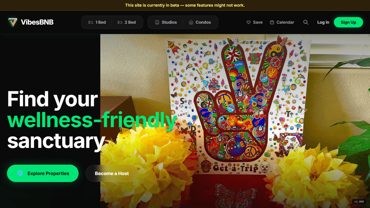 VibesBNB website preview